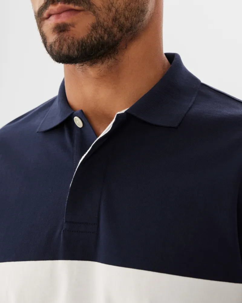 RM Williams Colebrook Polo Navy White-4